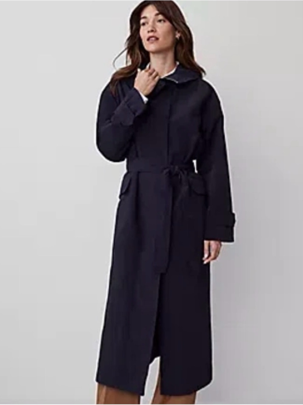 Ann Taylor Weekend Dark Navy Lightweight Rain Jacket